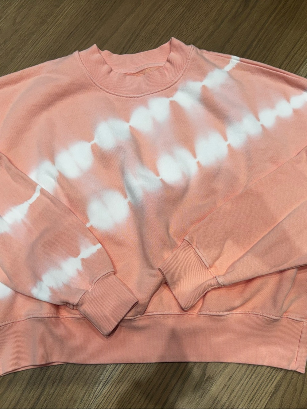 Spiritual Gangster Peach and White Tie-Dye Crewneck Sweatshirt